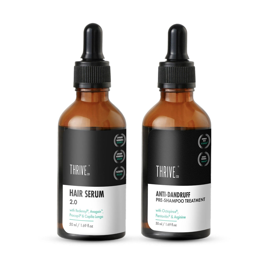 ThriveCo 'Less Dandruff, More Hair' Kit: Hair Growth Serum 2.0 + Anti-Dandruff Pre-Shampoo Lotion