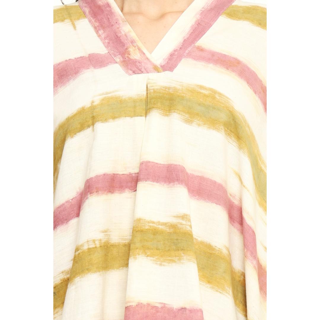 Bageeya " Nami " Handwoven Organic Cotton Kimono Tunic | Crafted with Ayurvedic Herbs