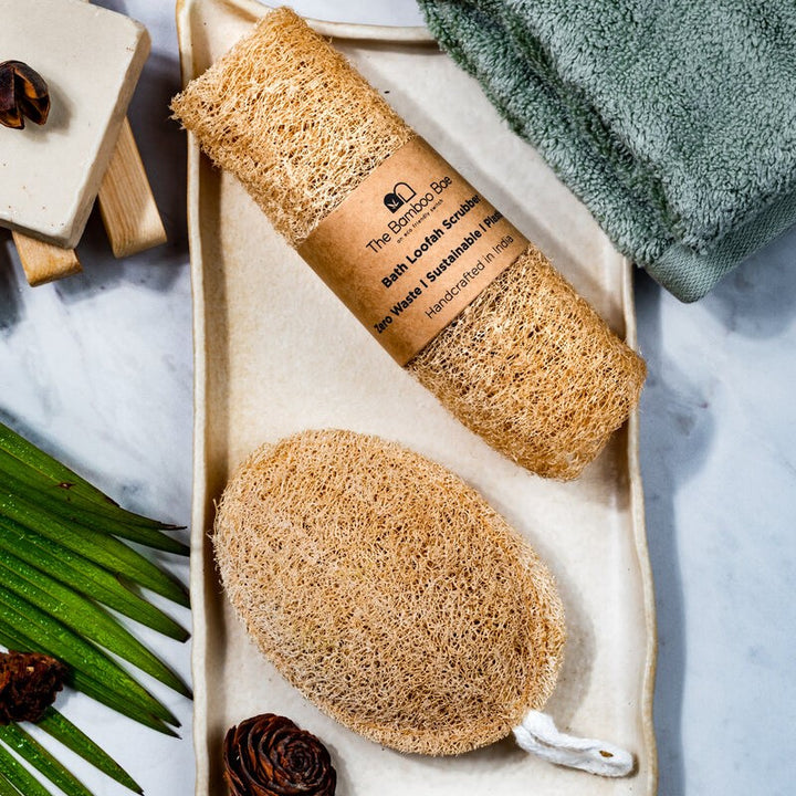Natural Loofah | Straight & Round Eco-Friendly Loofah | Bottle Gourd Exfoliating Loofa Sun Dried