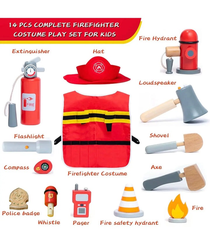 Wudly - Fire Fighter Set - 14 Pieces