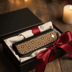 Green Hermitage Handcrafted, Vegan Leather Eyewear Case - Black