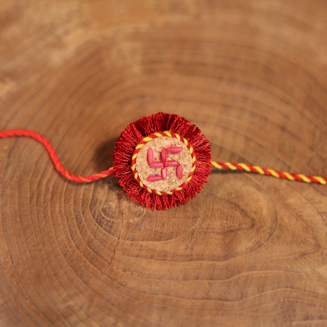 Swastik Plantable Rakhi | Eco-friendly | Soft on skin | Grows into plant | Roli-Chawal | Handmade in Banaras