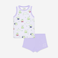 Snugkins 100% Organic Cotton Sleeveless T-Shirts Top and Shorts Set for Kids, Toddlers, Boys and Girl - Set of 1