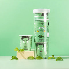 CupJi Mint Green Tea | Pack of 10 | 210 ml Cup