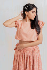 ITIDOR Milota Crop - Back Opening, Layered Frill Sleeves