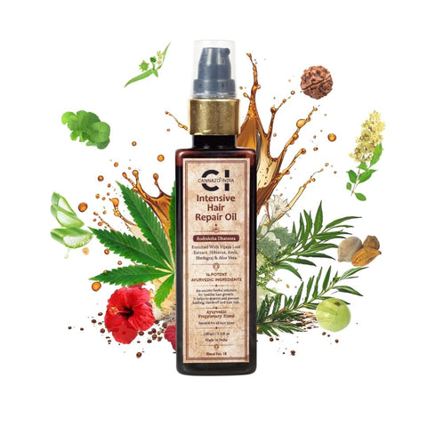 CannazoIndia® Intensive Repair Hair Oil | 100ml | Ayurvedic Blend with Essential Herbs & Natural Oils | Deep Scalp Nourishment & Hydration | Supports Hair Strength & Shine | For All Hair Types
