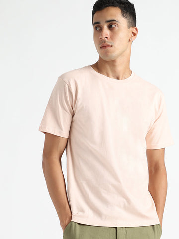 LivBio Men's T-Shirt | Baby Pink | 100% Organic Cotton | Naturally Dyed Fiber | Casual Crew Neck