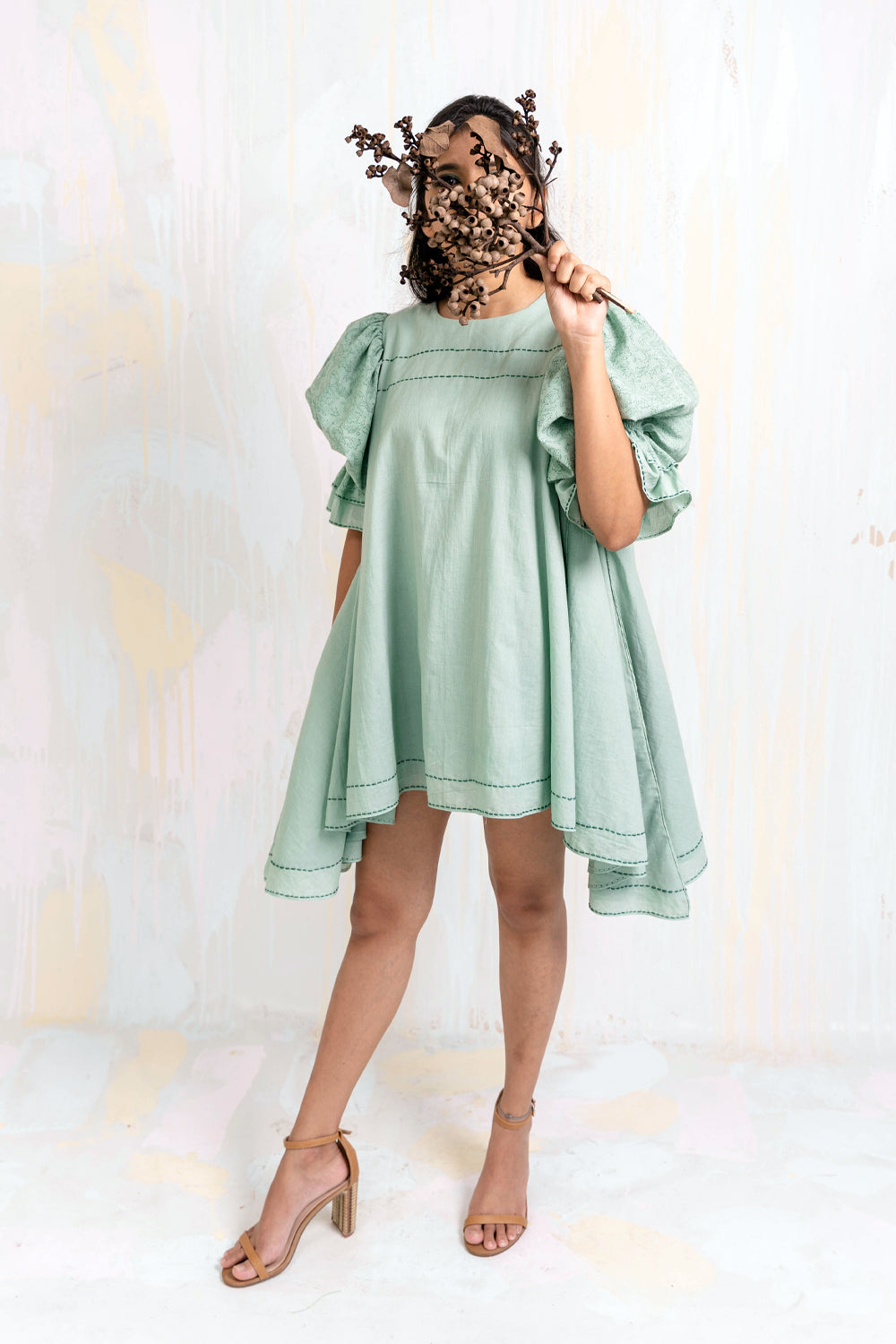 ITIDOR very Short Dress- Flared Uneven Hem