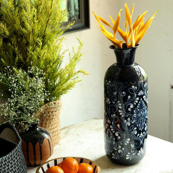 Goomti Floral Tapestry - The Long Enamel Artistry Vessel