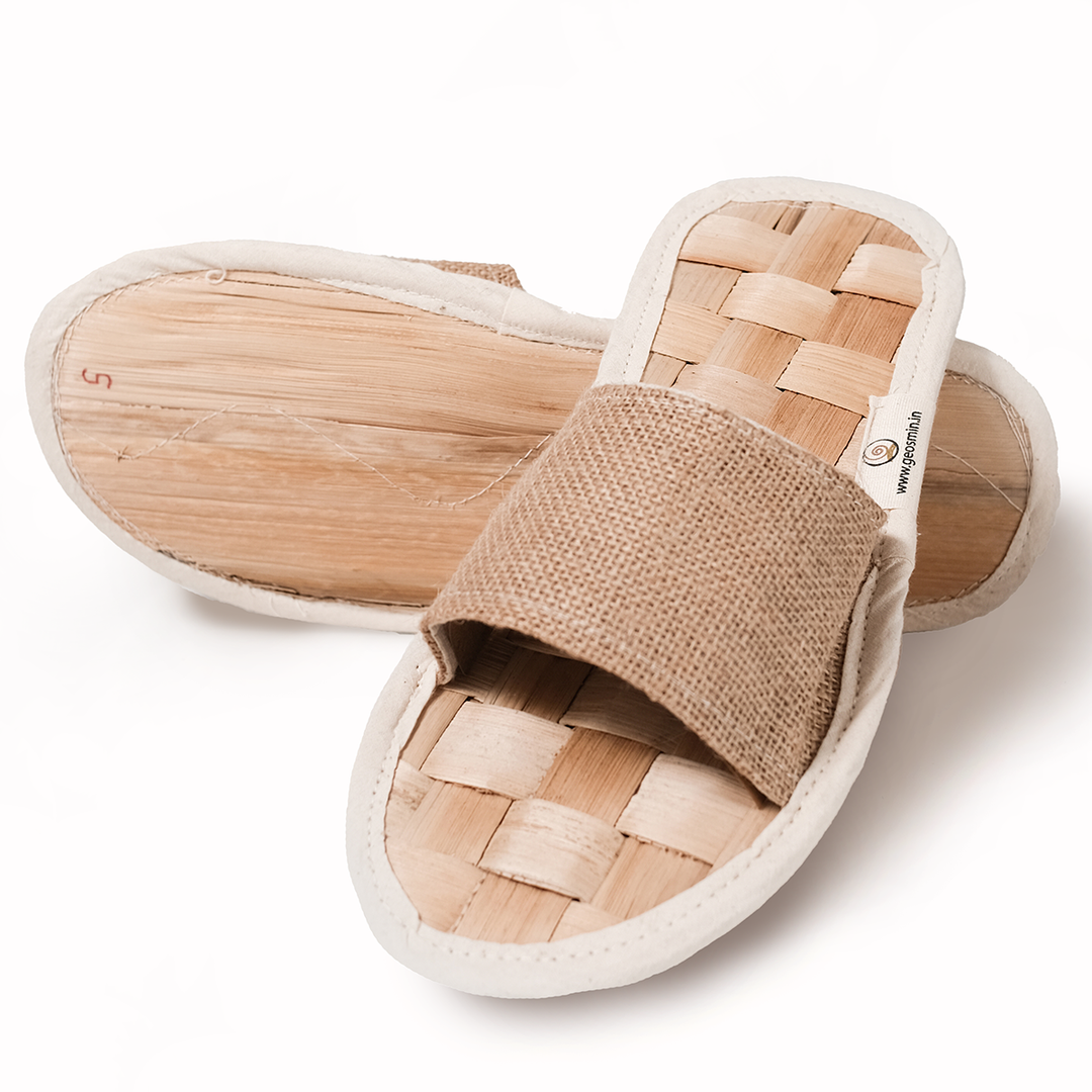 Geosmin Indoor slippers- banana waffle  | open toe slidders (pack of 599)