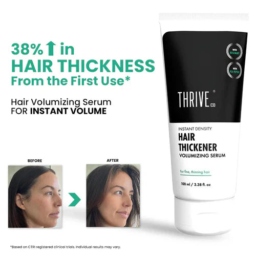 ThriveCo Hair Thickener Volumizing Serum | Gives Instant Hair Volume & Density | For Men & Women  | 100ml
