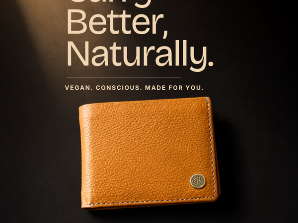 SriJeevanam's Kae Men Tan Vegan RFID Wallet – Sleek Plant-Based Leather-Free Wallet