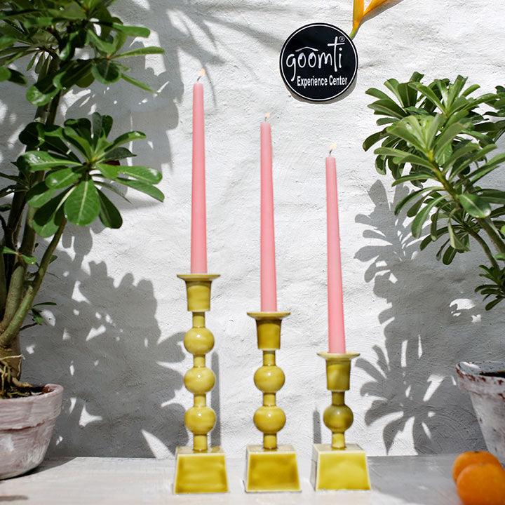 Goomti Tranquil Tri-Stand - The Lemon Green Candle Trio