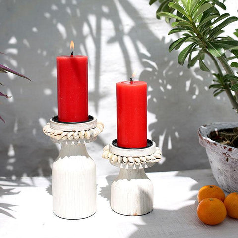 Goomti Twin Flames (White Candle Stands)