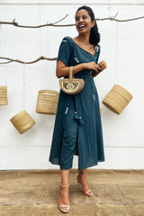 ITIDOR Gunnen Asymmetrical Kurti - Boat Neck, Padded Sleeves