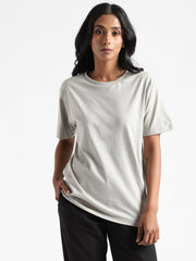 LivBio Women's T-Shirt | Slate Grey | 100% Organic Cotton | Naturally Dyed Fiber | Casual Crew Neck