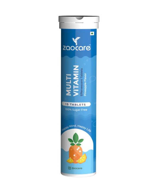Zaocare Multivitamin Effervescent Tablets For Men & Women | Plant Based Supplements | For Overall Health