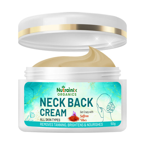 Nutrainix Organics Radiance Neck Back Cream Brightening, Tan Removal & Anti-Aging Moisturizer for Silky, Youthful Skin - 50 gm