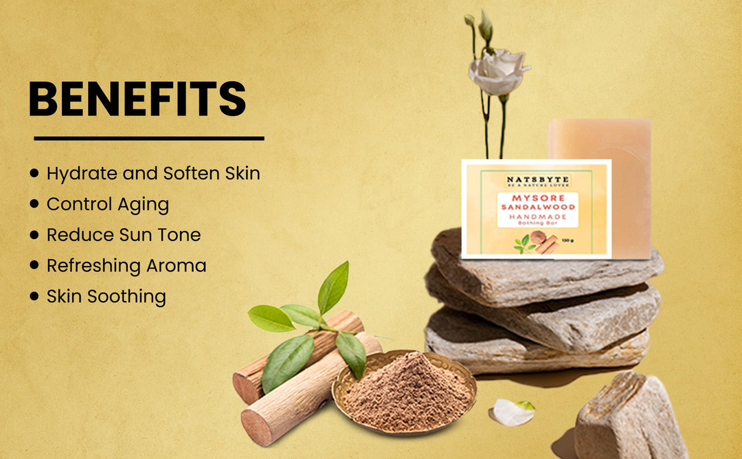 Natsbyte Handmade Mysore Sandlewood Soap for Bath - 120g