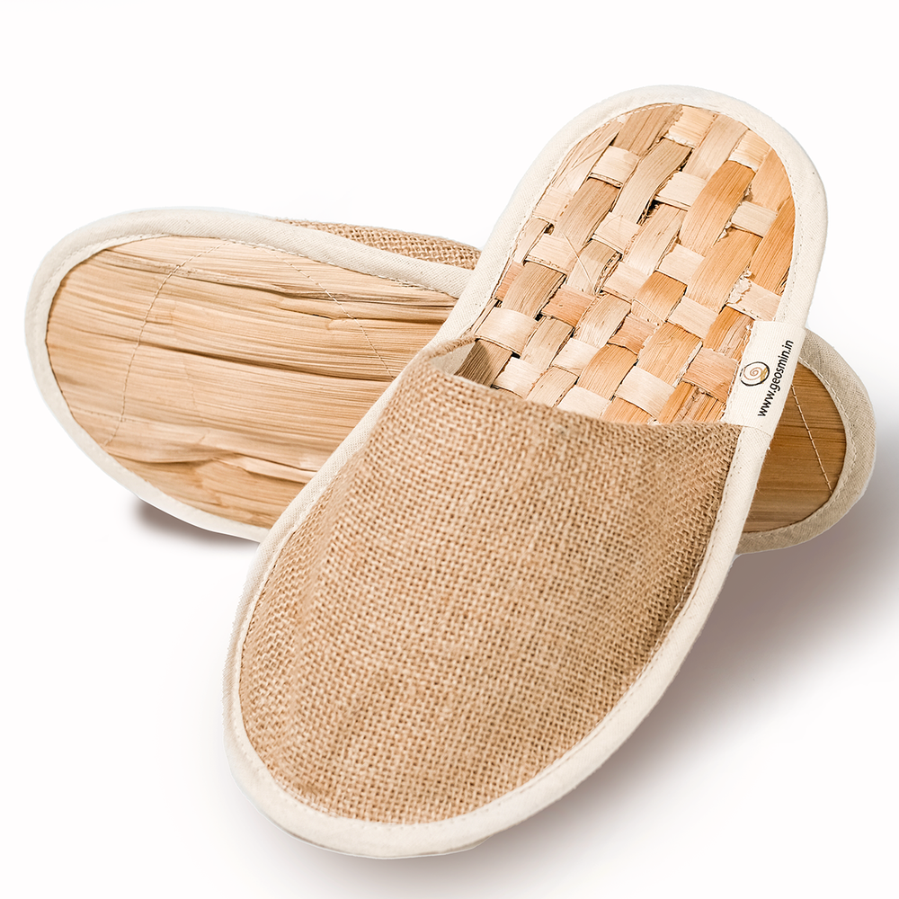 Geosmin Indoor slippers- banana waffle  | closed toe slidders (pack of 2)