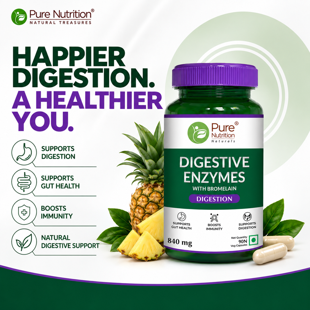 Digestive Enzymes with Bromelain 840mg | Multi Enzyme Blend Supplement | 90 Veg Tablets