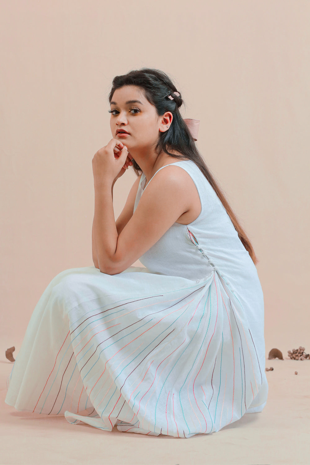 ITIDOR Hazy Frolic Kurti - Zero Shoulder Point Sleeveless Kurti