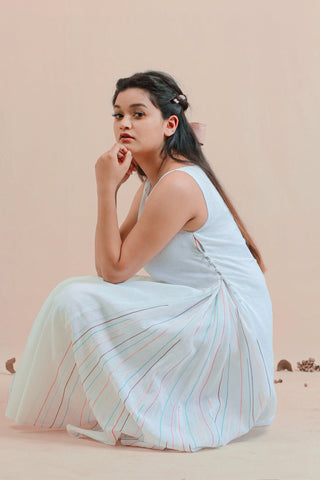 ITIDOR Hazy Frolic Kurti - Zero Shoulder Point Sleeveless Kurti