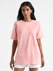 LivBio Women's T-Shirt | Light Pink | 100% Organic Cotton | Naturally Dyed Fiber | Casual Crew Neck