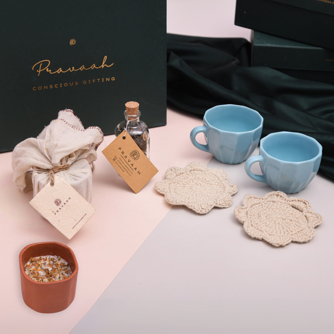 Luxury Rakhi Gift Hamper for Brother & Sister | Handmade Tea Gift Set | Premium Sustainable Gift Box | Tea for Two by Pravaah