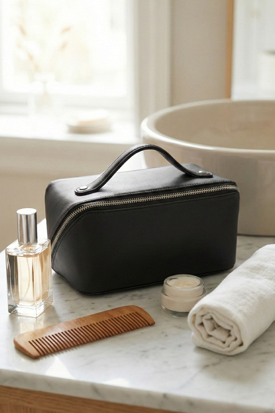 Emi Vegan Leather Toiletry Pouch