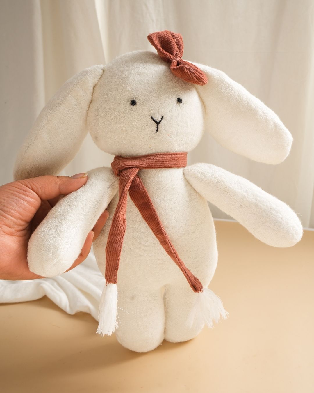 Noori Bunny Handmade Plush Doll | Bamboo Cotton Terry Soft Toy for Baby
