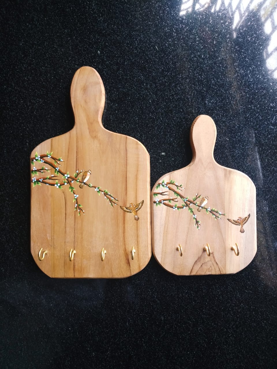 Wooden Keyholder Handpainted Small 23 x 15 x 2.5 cm