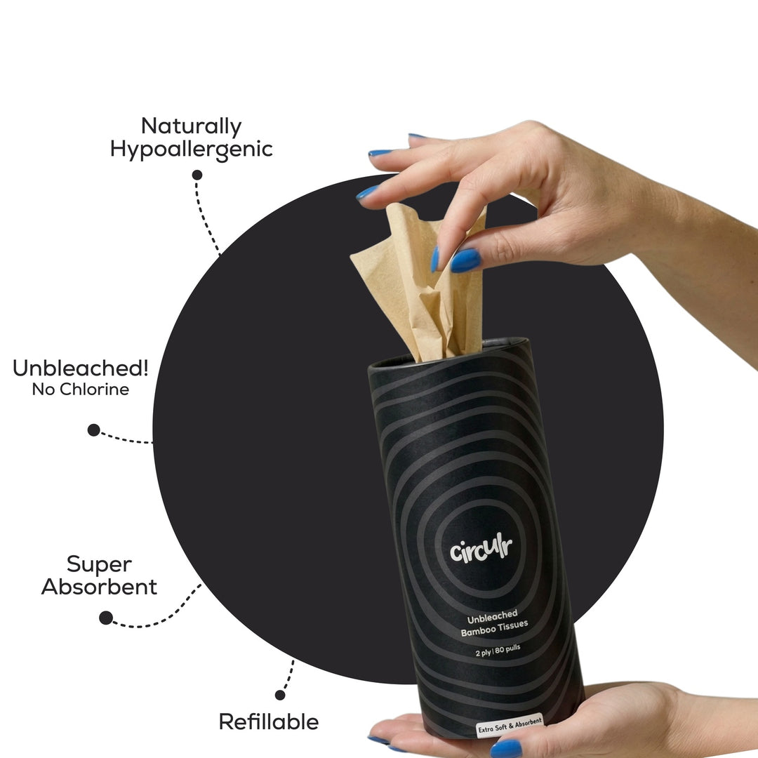 Bamboo Tissue Tube Black (1 Tube + 3 Refills)