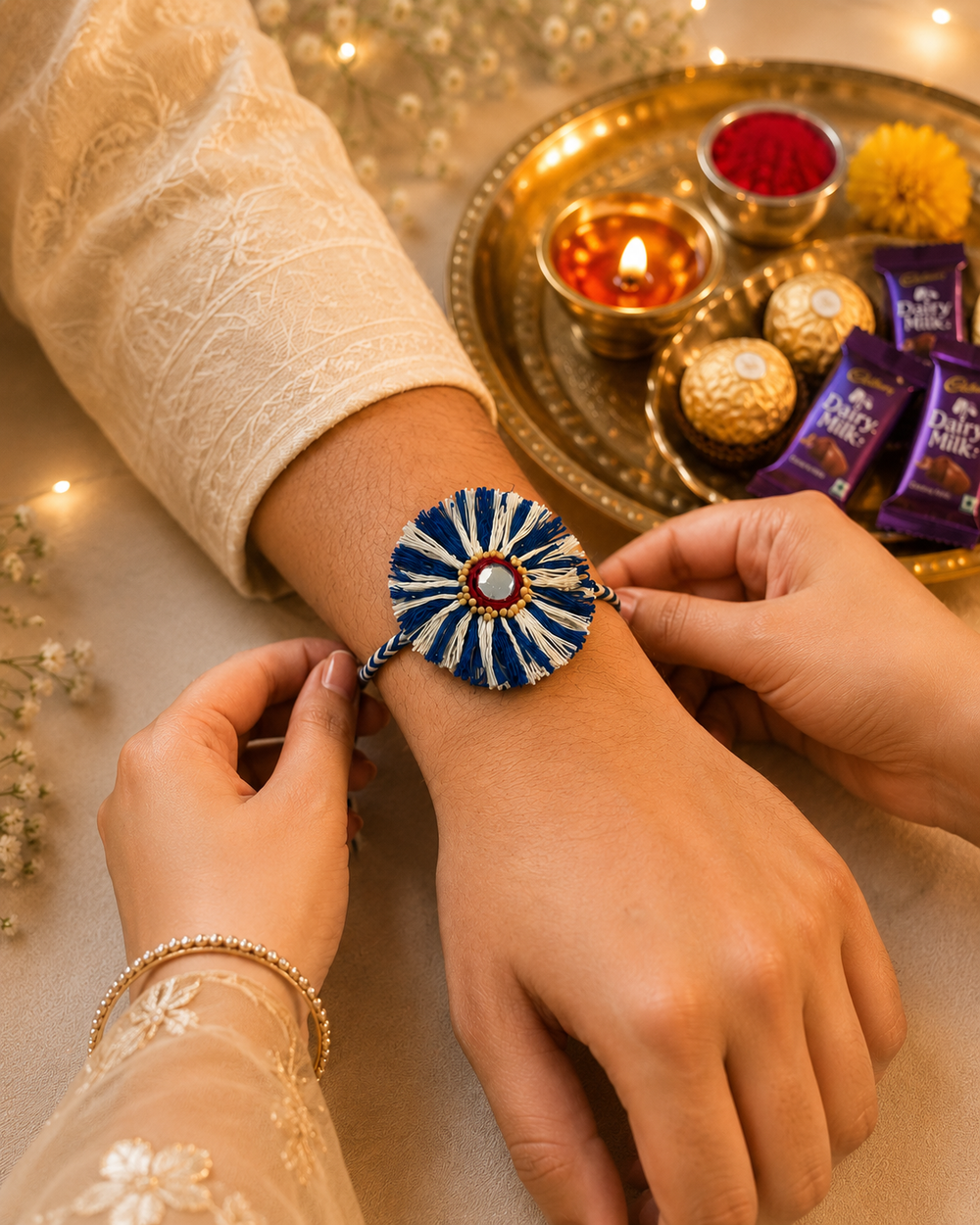 Mustard Bloom Rakhi | Handmade Plantable Rakhi with Yellow Mustard Seeds