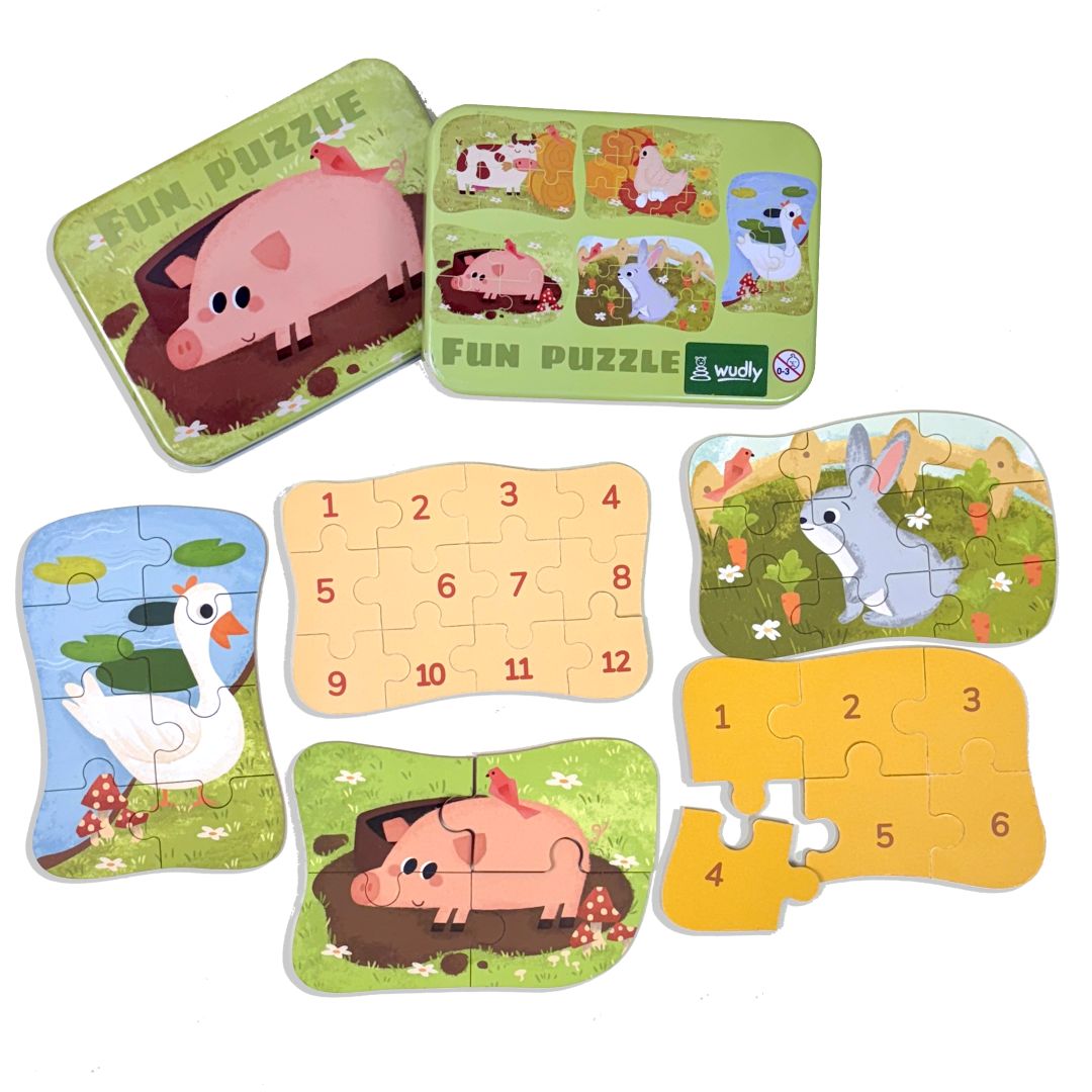Wudly Wooden Progressive Puzzle Metal Box Land creature-2(PIGGY)