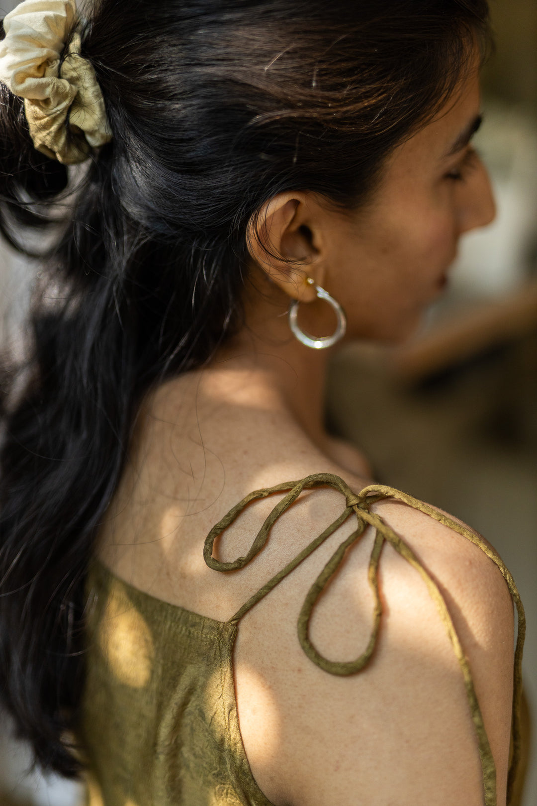 Studio Itiha Suatainable Modal Silk Olive String Top