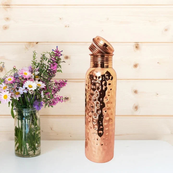 ONEarth 1L Copper Bottle (with Cleaning Brush) - Hammered