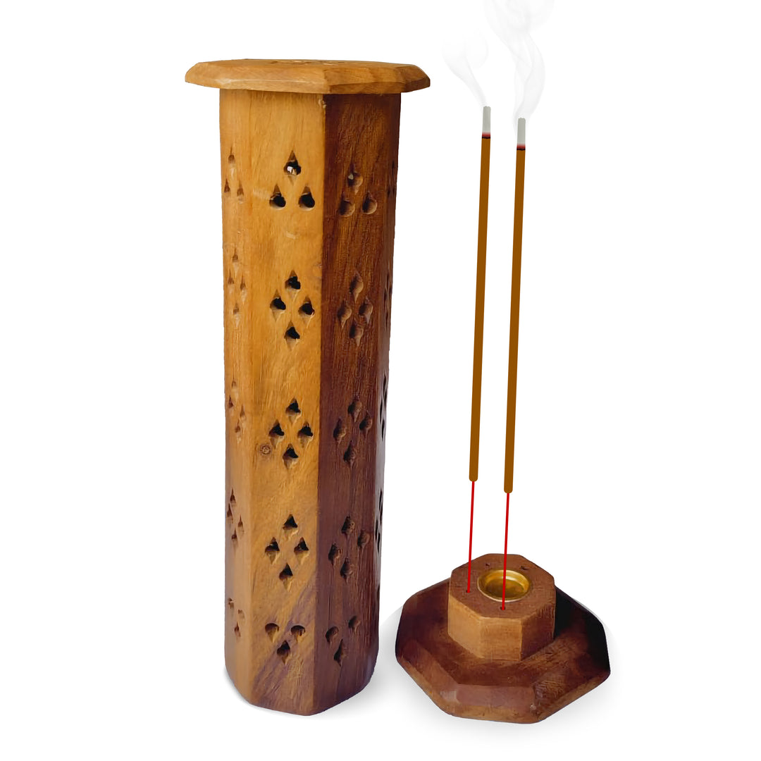 KHEONI Incense Holder Agarbatti Stand Wooden Tower