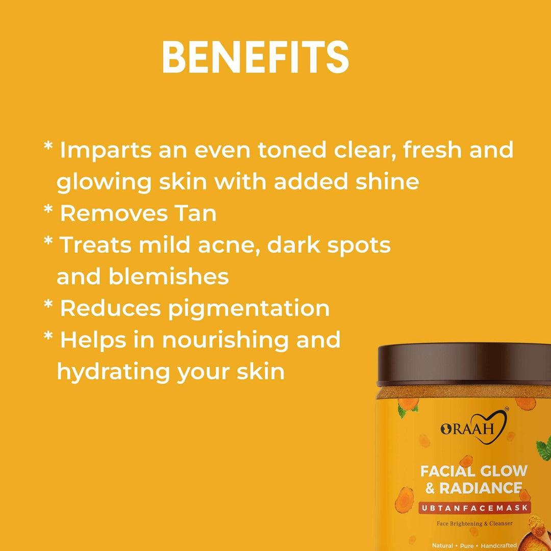 Oraah Facial Glow & Radiance Ubtan Face Mask - 100 Grams