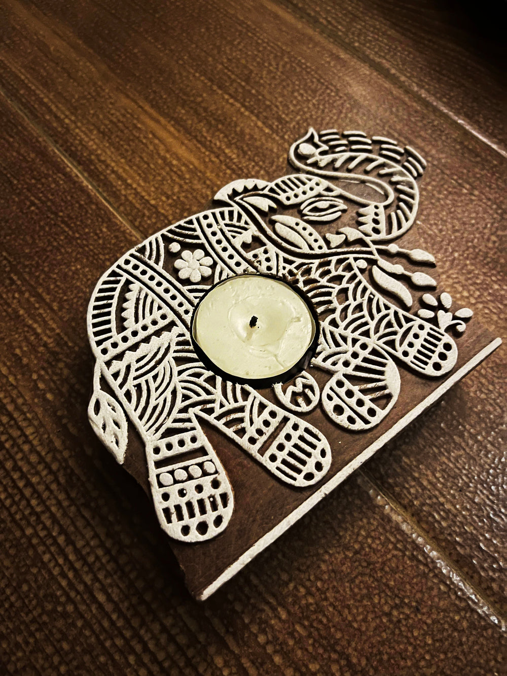 Greenfootprint Handcrafted wooden tealight holder | diya pack of 2