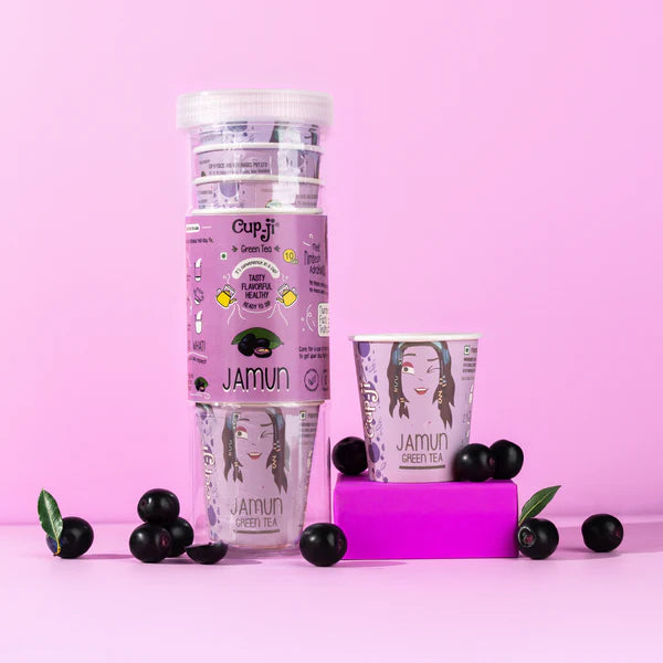 CupJi Jamun Green Tea | Pack of 10 | 210 ml Each