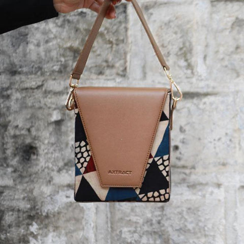 AXTRACT Beige Edgebox - Rectangular Kutchi Handcrafted Bag