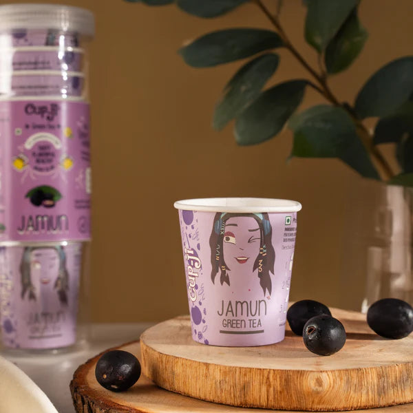 CupJi Jamun Green Tea | Pack of 10 | 210 ml Each