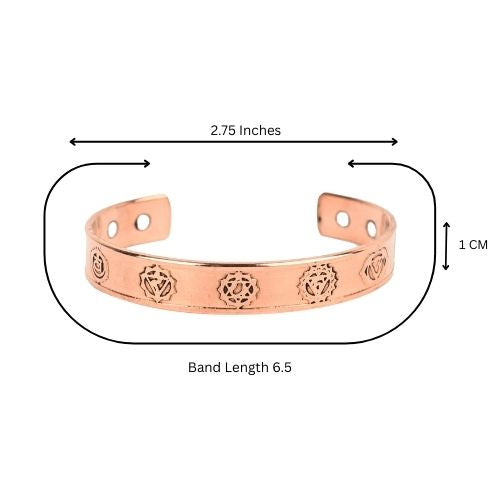 Bamboology Trends Pure Copper Healing Kada – Unisex Magnetic Cuff with 7 Chakra Engraving
