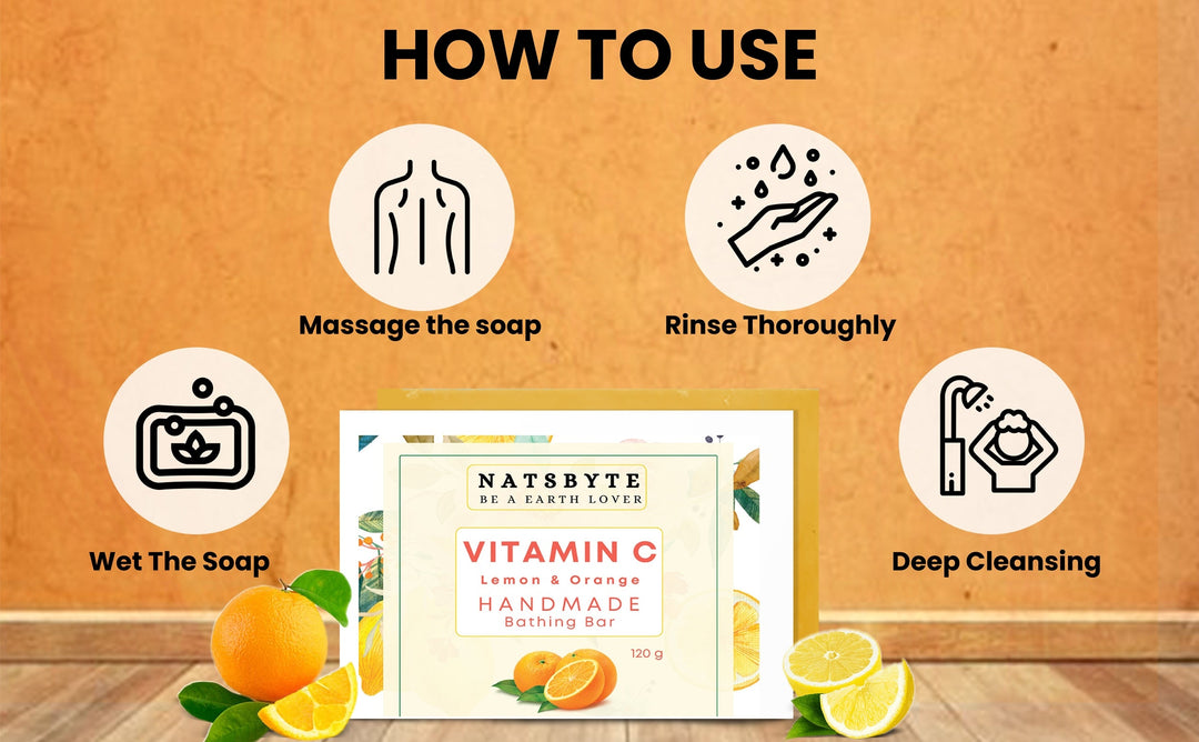 Natsbyte Handmade Natural Vitamin C Soap for Bath - 120g