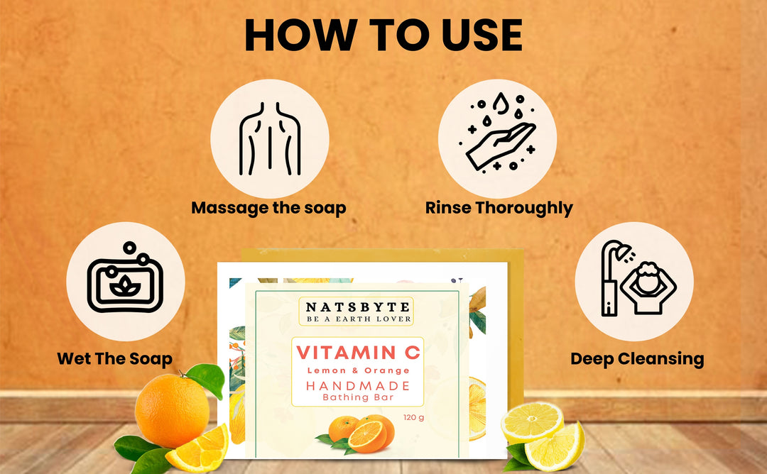Natsbyte Handmade Natural Vitamin C Soap for Bath - 120g