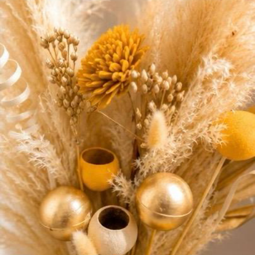 Prairie Doree – Pampas and Yellow Dried Flower Arrangement