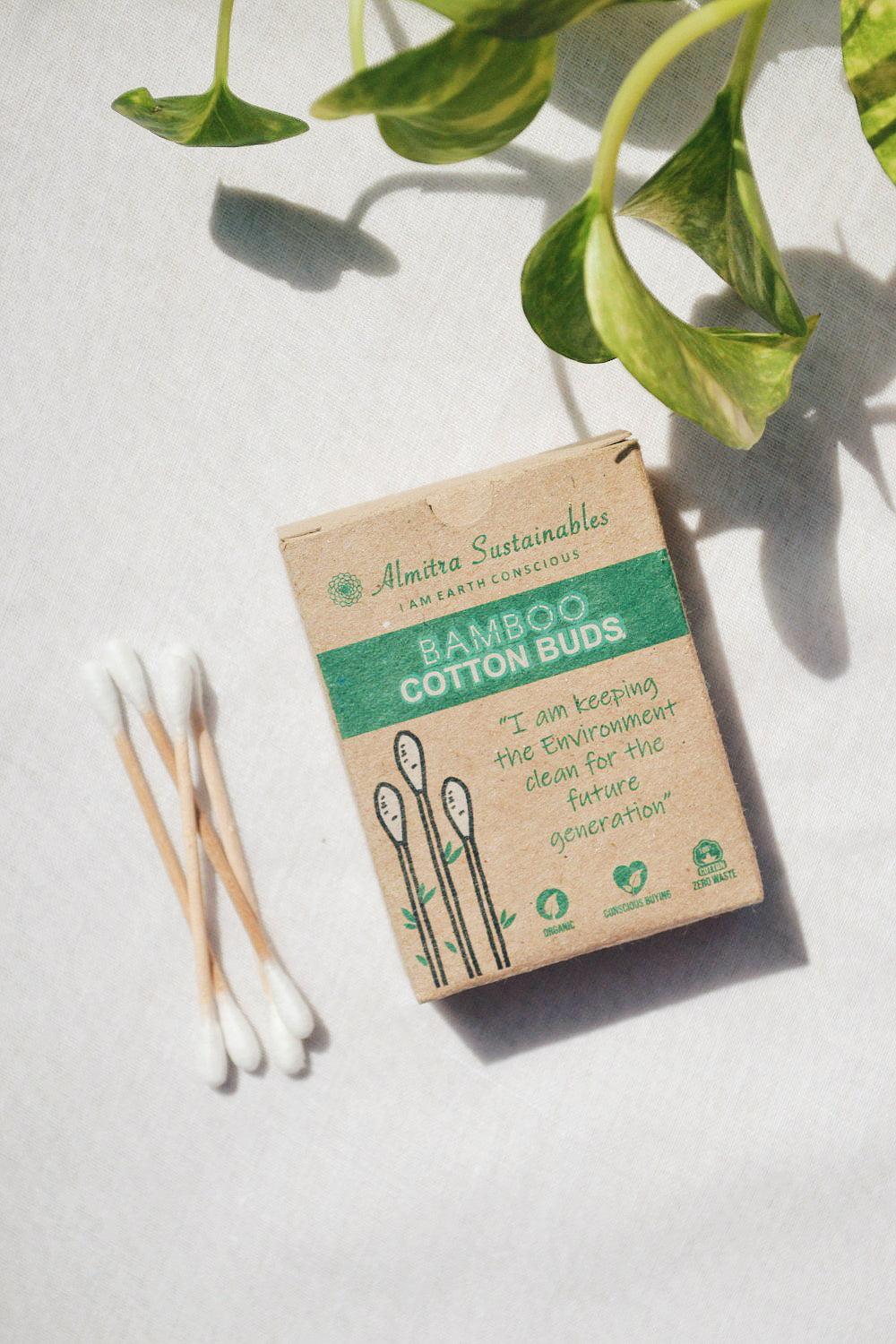 Almitra Sustainables Bamboo Cotton Buds (Pack of 2 Boxes)