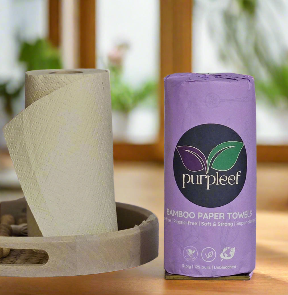 Purpleef Bamboo Kitchen Towels | TrueFiber + FREE Facial tissue