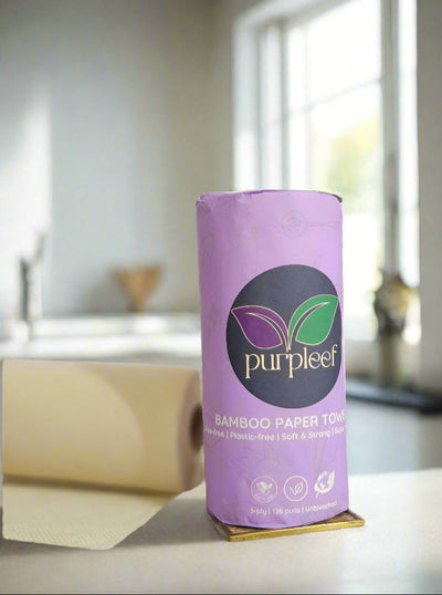 Purpleef Bamboo Kitchen Towels | TrueFiber + FREE Facial tissue